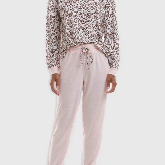 Splendid two-piece mauve/ heather print pajamas - Picture 1 of 5